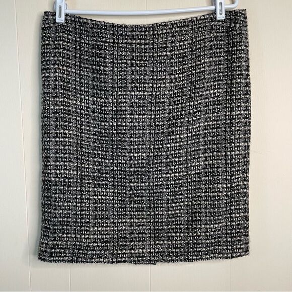 J. Crew Factory Black and White Tweed The Pencil Skirt - Picture 1 of 4